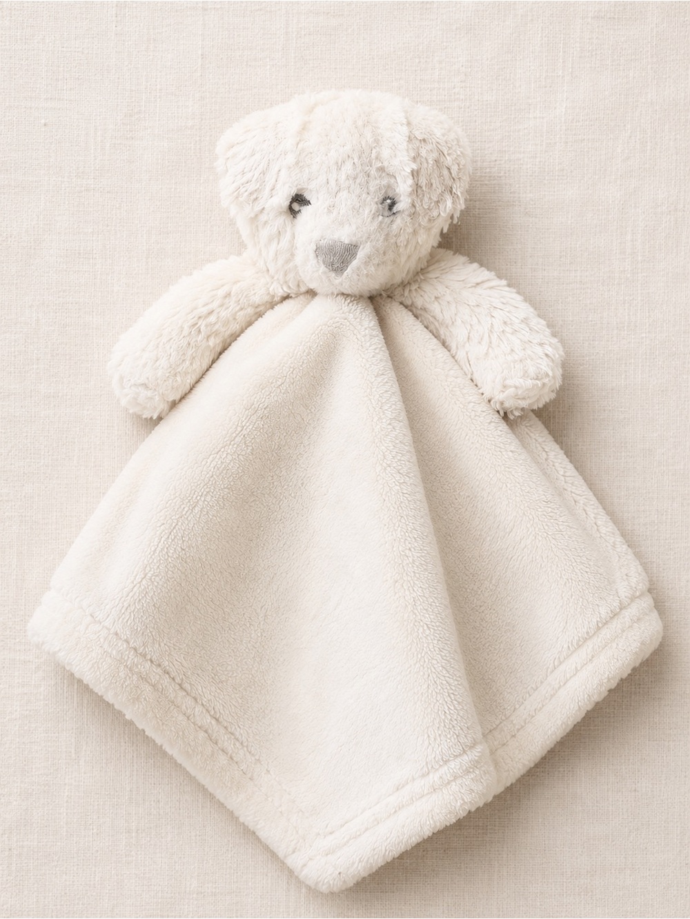 Blankets & Beyond White Teddy Bear Lovey Security Blanket / Teddy Security Lovey